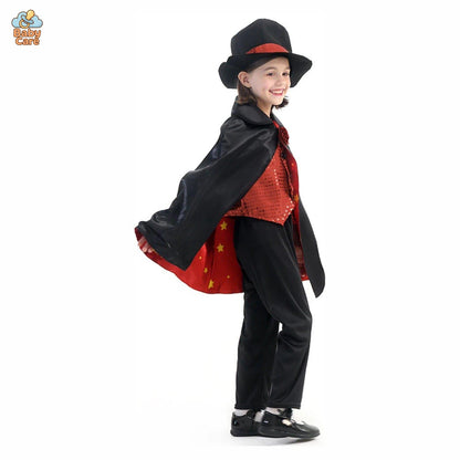 Déguisement de magicien Enfant avec Cape et Chapeau