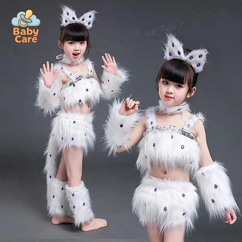 Déguisement Chat Blanc Fille Danse Cosplay