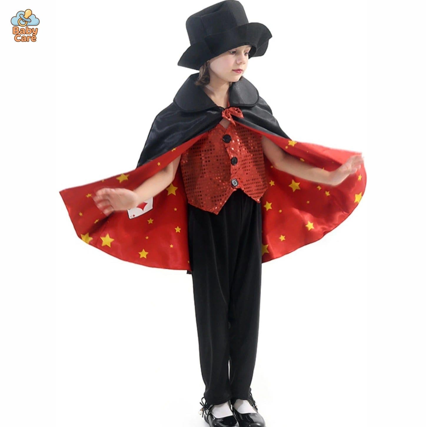 Déguisement de magicien Enfant avec Cape et Chapeau