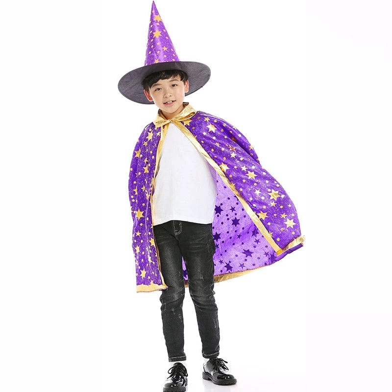 Déguisement de magicien Enfant Cape et Chapeau