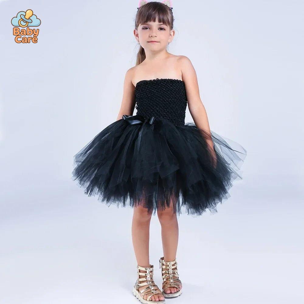 Déguisement Chat Robe Tutu Noir Fille Cosplay