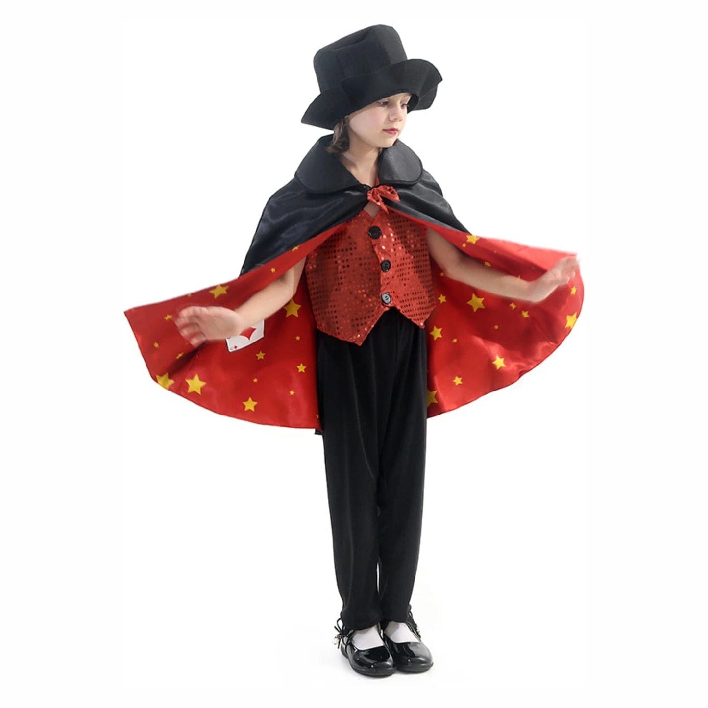 Déguisement de magicien Enfant avec Cape et Chapeau