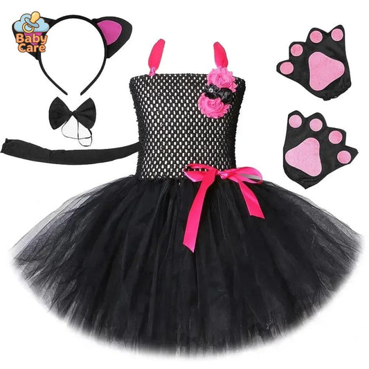 Déguisement Chat Noir Fille avec Tutu et Accessoires