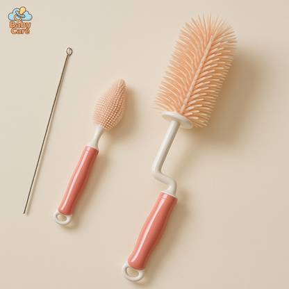 Ensemble de brosse à biberon et tétine – Goupillon à biberon - vue de face