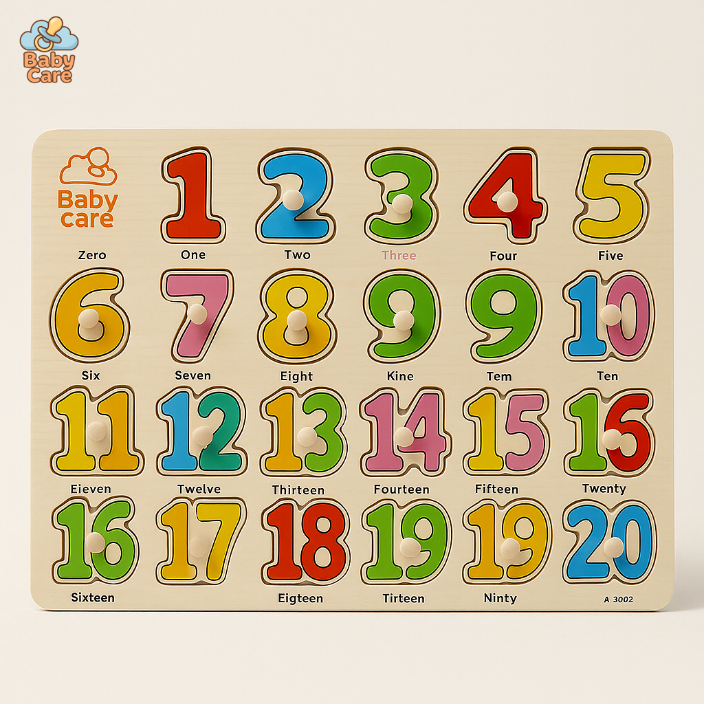 Formes en Bois à Replacer Chiffres et Lettres - vue de face