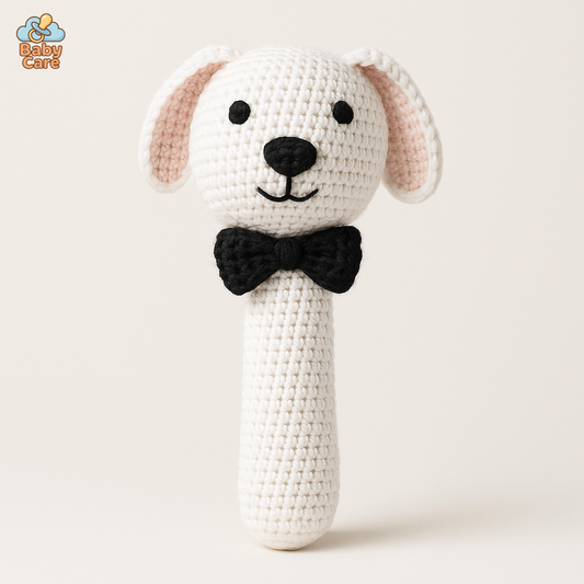 Hochet Chien en Coton Tricoté - vue de face