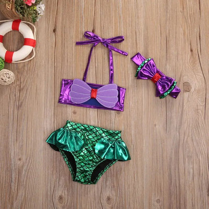 Maillot de bain bébé filles de 0 à 8 ans ensemble sirène