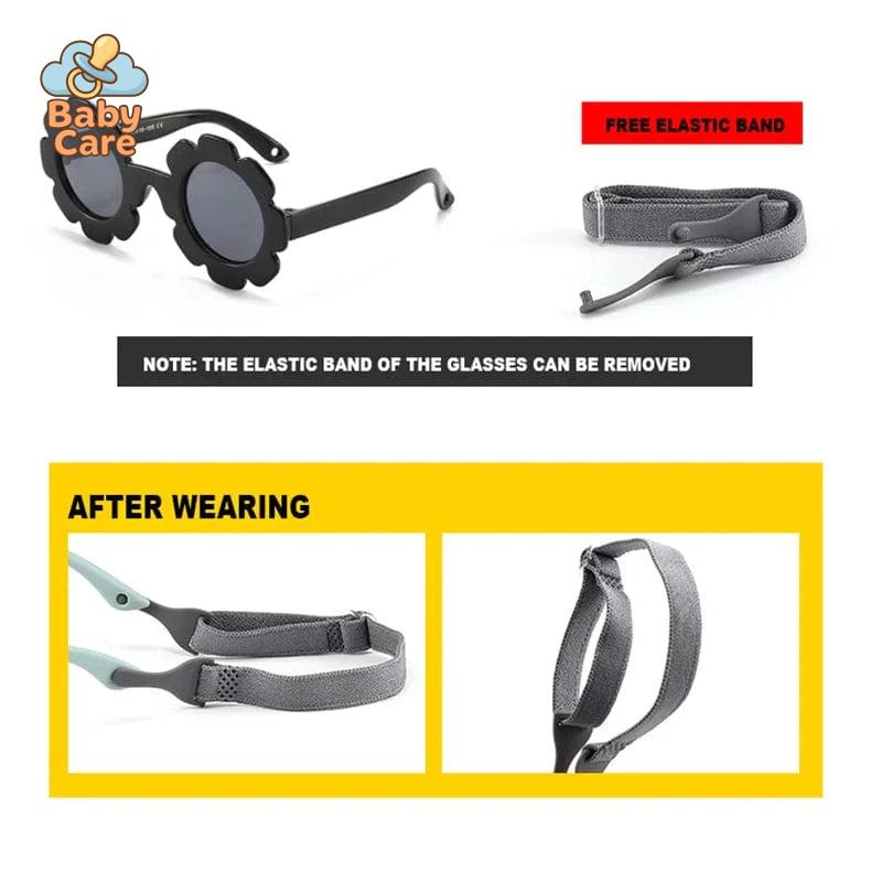 Lunettes de soleil tournesol pour bébé avec sangle