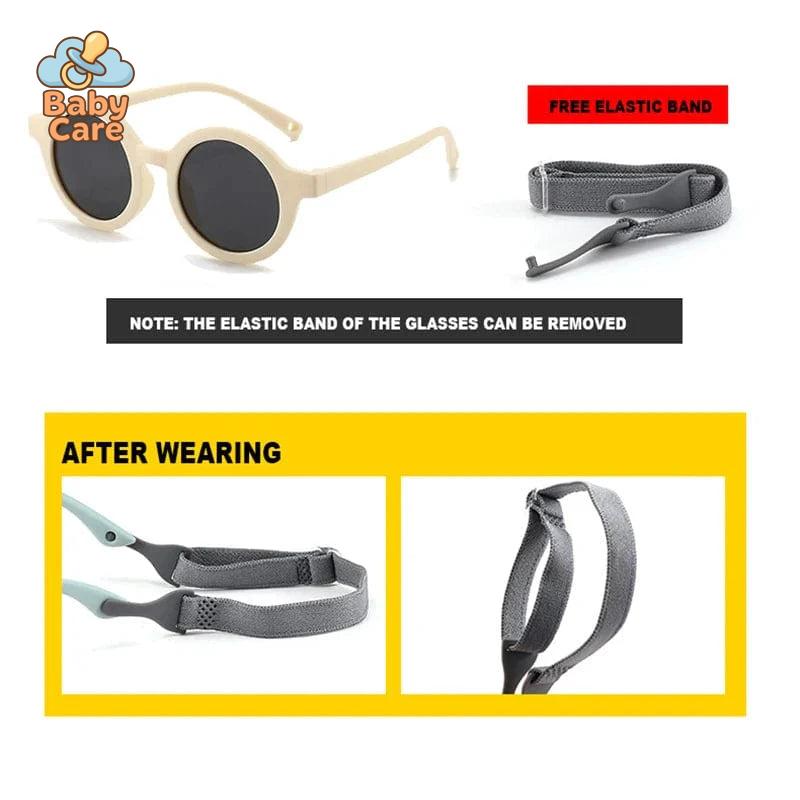 Lunettes de soleil bébé rondes avec sangle