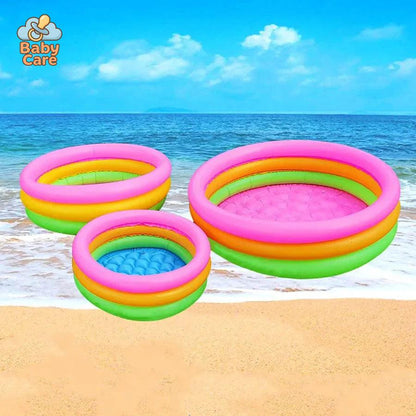 Piscine bébé gonflable arc-en-ciel à trois anneaux