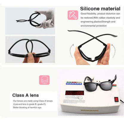 Lunettes de soleil bébé polarisées flexibles avec sangle