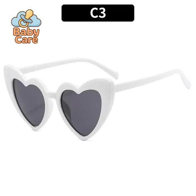 Lunettes de soleil bébé vintage en forme de cœur