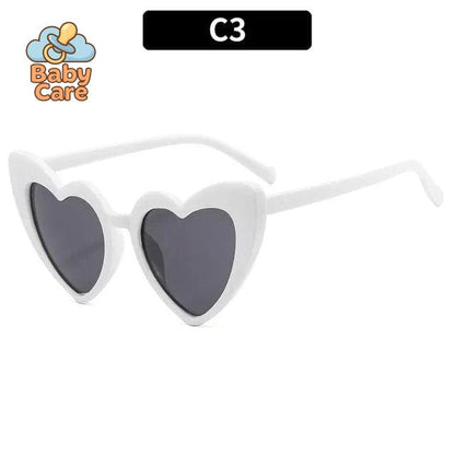 Lunettes de soleil bébé vintage en forme de cœur