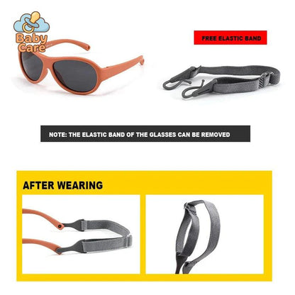 Lunettes de soleil bébé flexible avec sangle réglable 0-3 ans