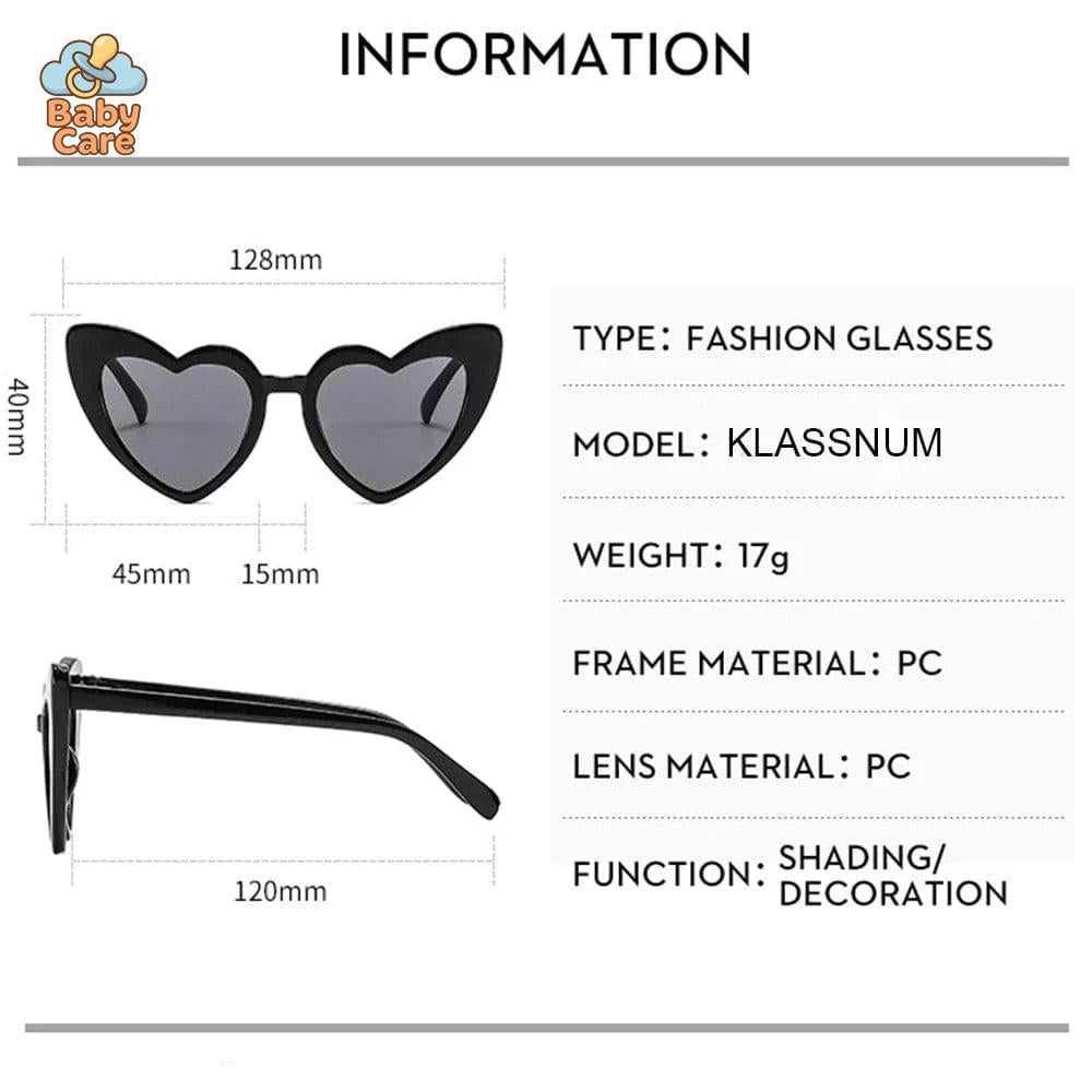 Lunettes de soleil bébé vintage en forme de cœur