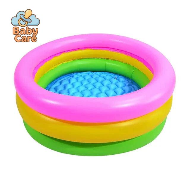 Piscine bébé gonflable arc-en-ciel à trois anneaux