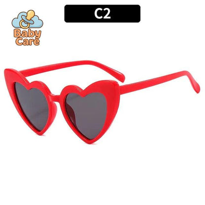 Lunettes de soleil bébé vintage en forme de cœur