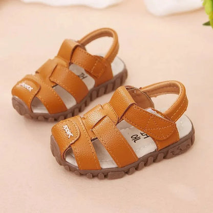 Sandales bébé garçon et filles en cuir souple