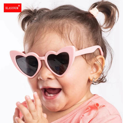 Lunettes de soleil bébé vintage en forme de cœur