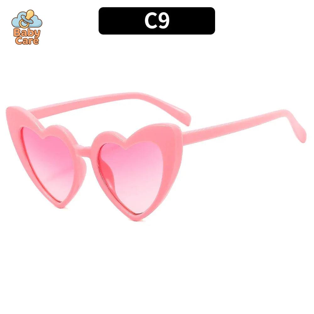 Lunettes de soleil bébé vintage en forme de cœur