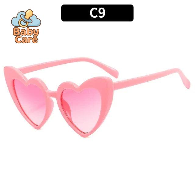 Lunettes de soleil bébé vintage en forme de cœur
