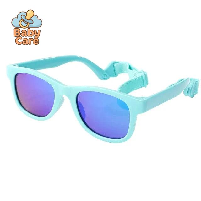 Lunettes de soleil bébé polarisées flexibles avec sangle