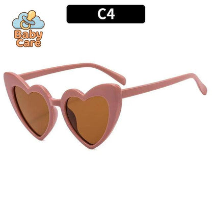 Lunettes de soleil bébé vintage en forme de cœur