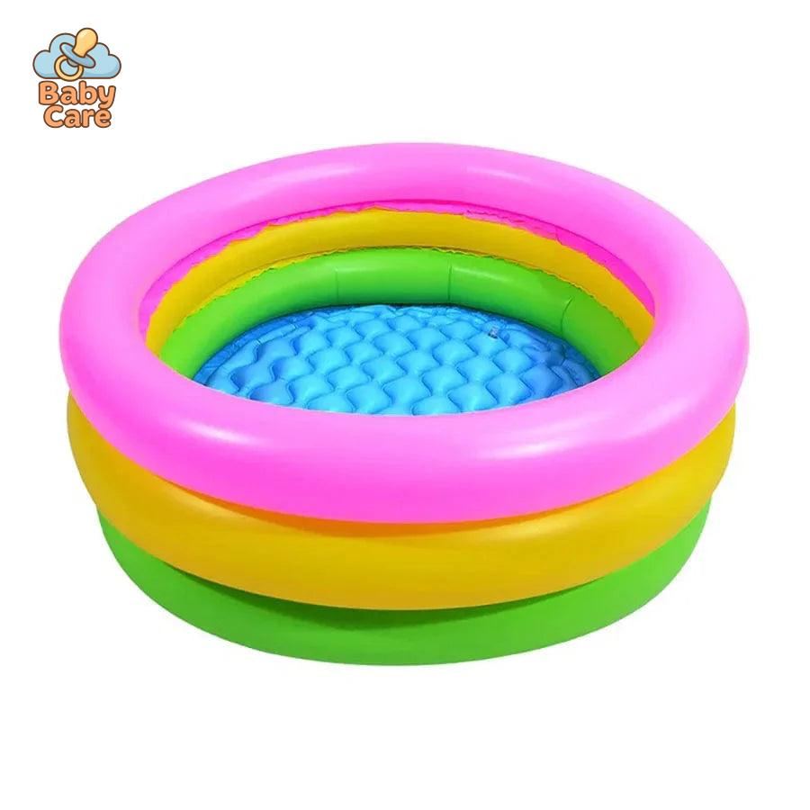 Piscine bébé gonflable arc-en-ciel à trois anneaux