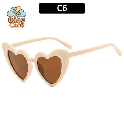 Lunettes de soleil bébé vintage en forme de cœur