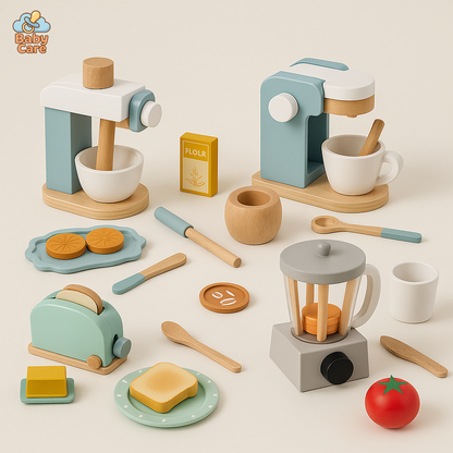 Jouet Cuisine éducative en Bois - vue de face