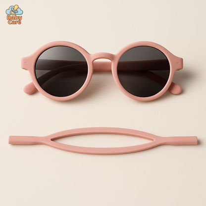 Lunettes de soleil bébé flexibles avec sangle UV400 - vue de face