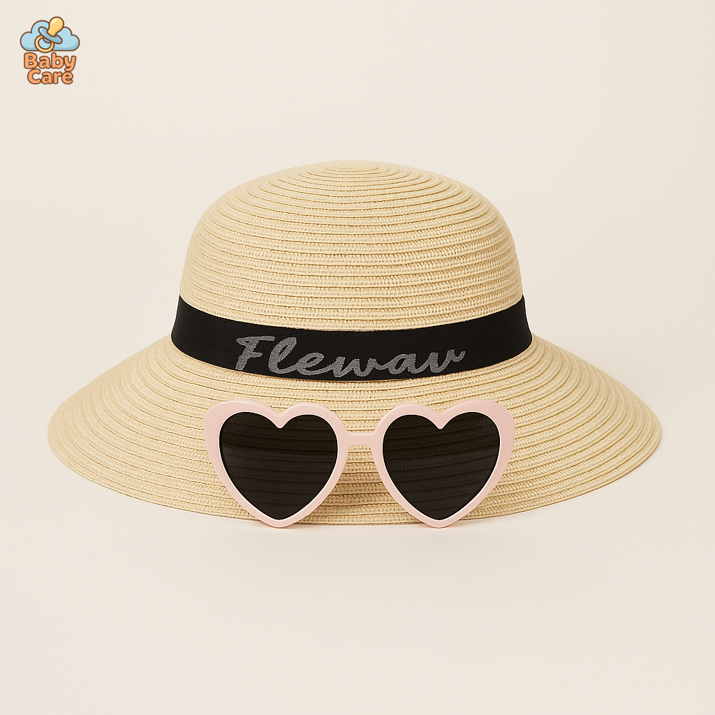 Lunettes de soleil bébé vintage en forme de cœur - vue de face