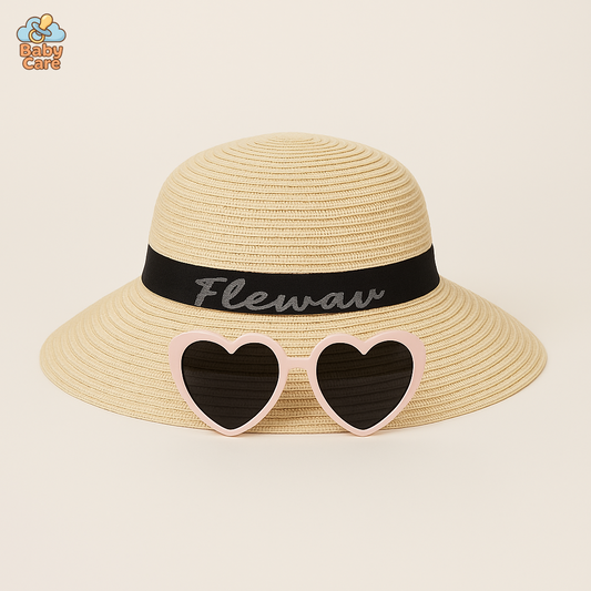 Lunettes de soleil bébé vintage en forme de cœur - vue de face