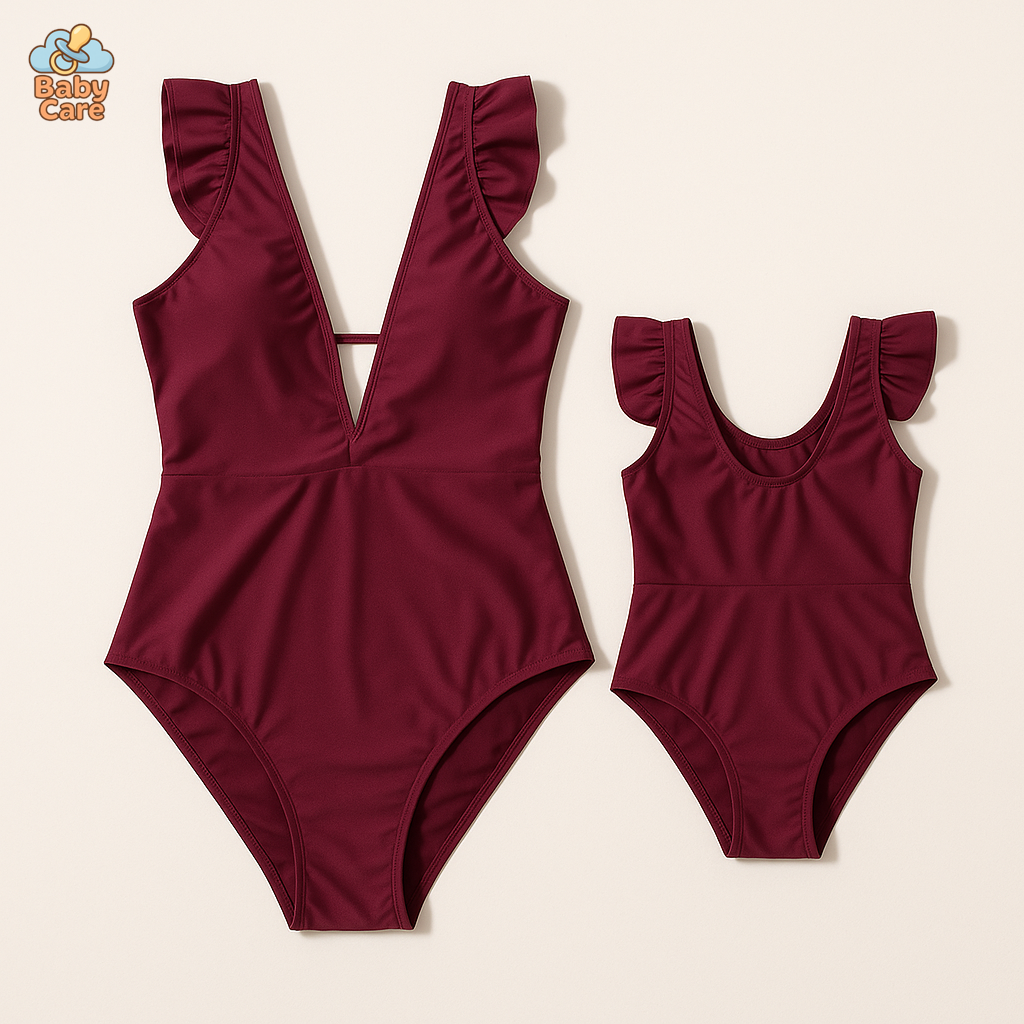 Maillot de bain assorti maman bébé fille bikini - vue de face