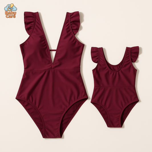 Maillot de bain assorti maman bébé fille bikini - vue de face