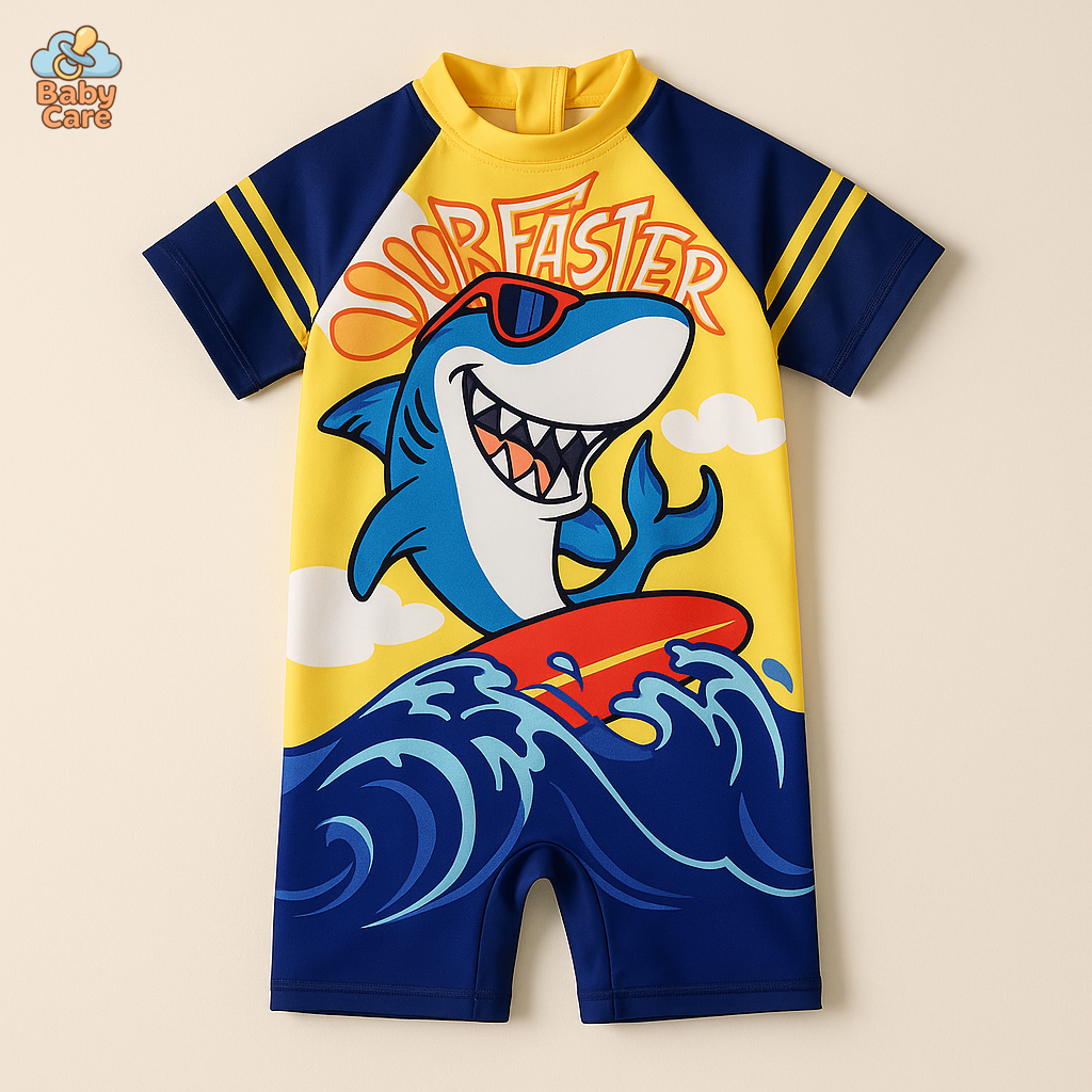 Maillot de bain bébé fermeture éclair protection UV - vue de face