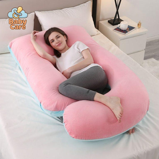 Coussin de Grossesse Bicolore Rose et Bleu