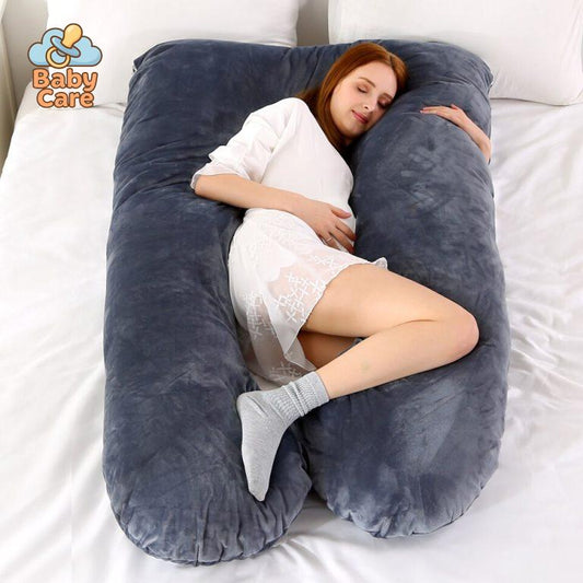 Grand Coussin de Grossesse Gris Foncé (140cm x 80cm)