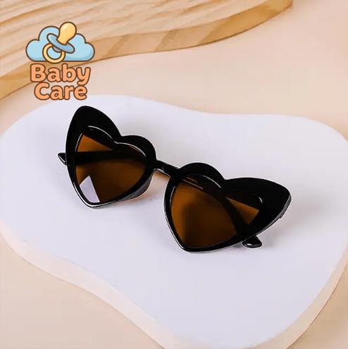 Lunettes de soleil bébé vintage en forme de cœur