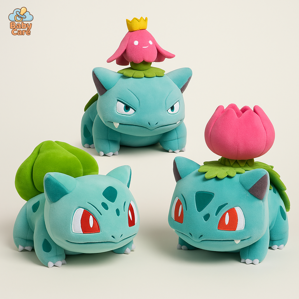 Peluche Pokemon bulbizarre evolution - vue de face