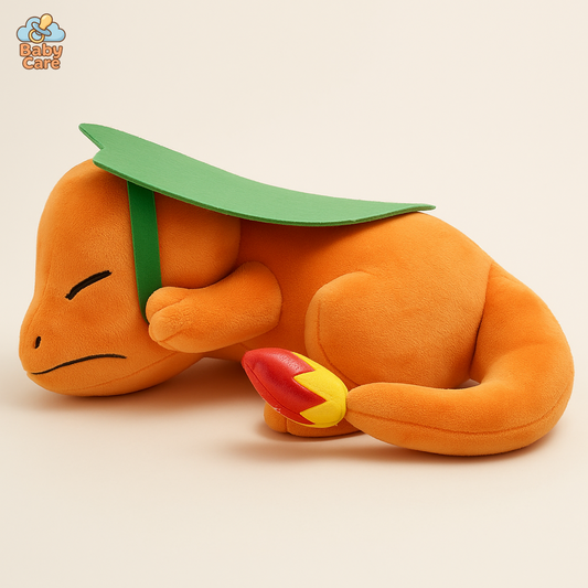 Peluche Salamèche contre la pluie - vue de face