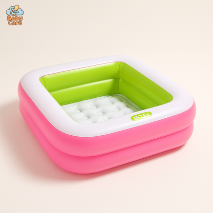 Piscine bébé et enfant gonflable carré confort - vue de face