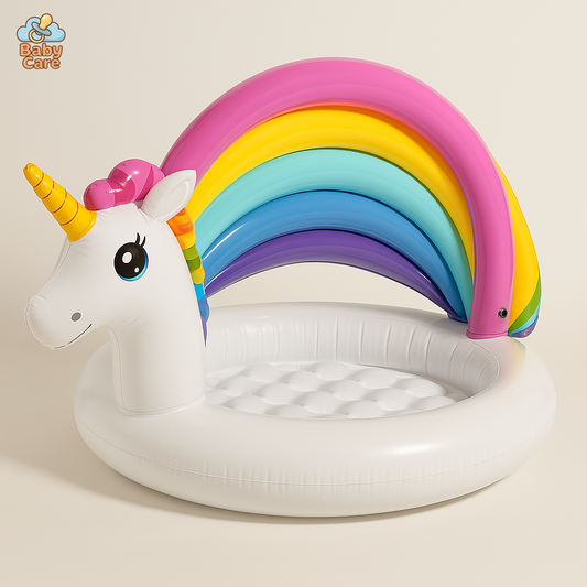 Piscine bébé et enfant gonflable licorne - vue de face