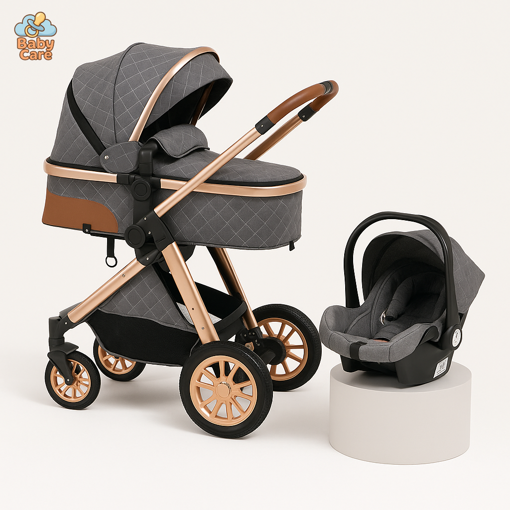 Poussette Trio 3 en 1 Royal – Poussette, Landau, Siège Auto et ses accessoires - vue de face