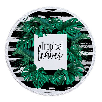 Serviette de plage<Br>ronde tropical