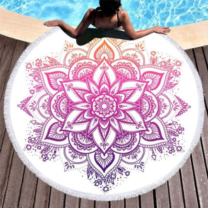 Serviette de plage<br>ronde yoga