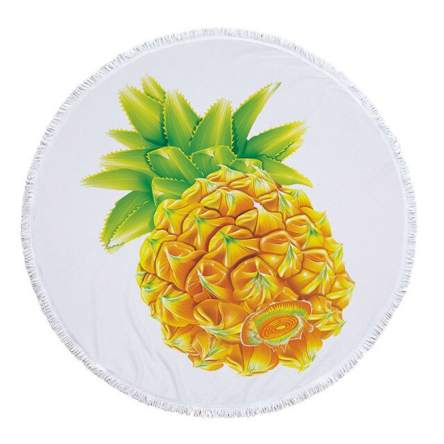 Serviette de plage<br>ronde ananas