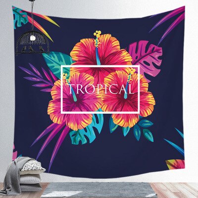 Grande serviette<br>de plage tropicale