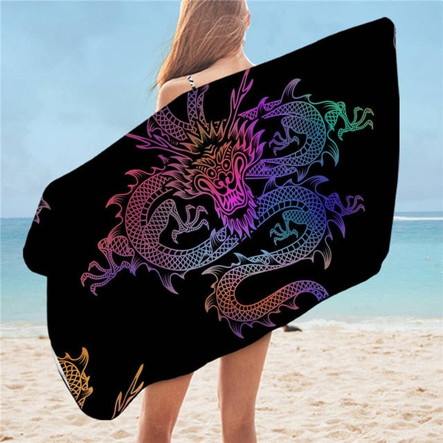 Grande serviette<br>de plage dragon