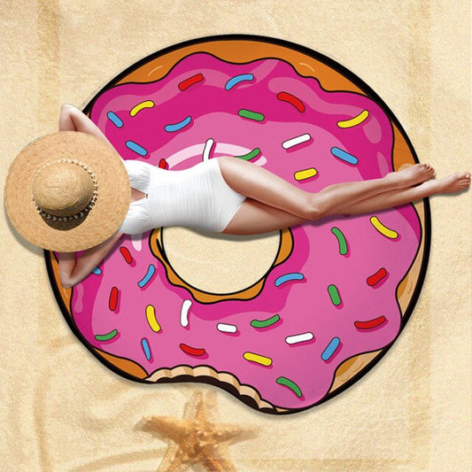 Serviette de plage<Br>ronde donuts